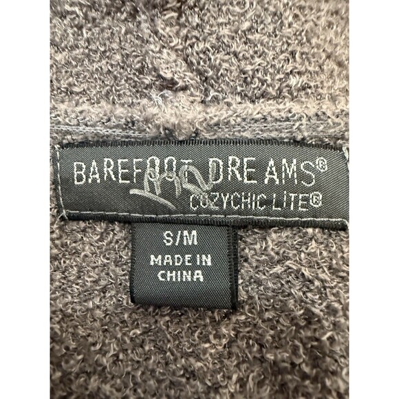 Barefoot Dreams Cozychic Lite Cardigan Gray S/M Open Front Soft Knit Pockets - Picture 4 of 10